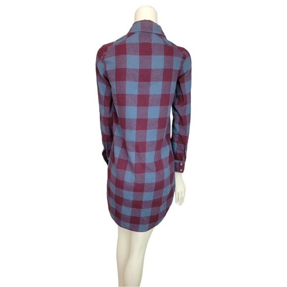 Aritzia Wilfred Free Veronika Plaid Flannel Button Down Dress Shirt Tunic XXS - Picture 5 of 12